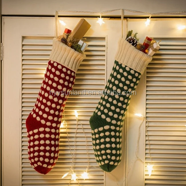 S4168 Xmas Tree Hanging Christmas Decor Knitted Crochet Gift Stockings ...