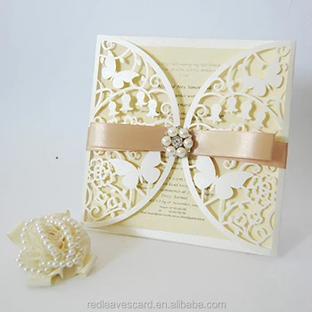 2018 fashion cards elegant ivory butterfly scroll wedding