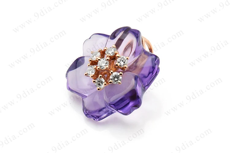 Best Selling AAA Quality Butterfly Tourmaline Pear Cut Diamond 14K Yellow Gold Gemstone Ring for Wedding & Anniversary