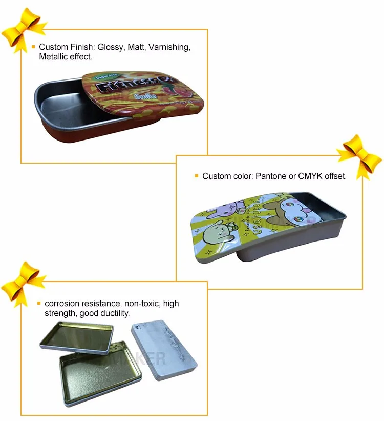 High Quality Colored Rectangular Bulk Mint Small Metal Tins For Sale