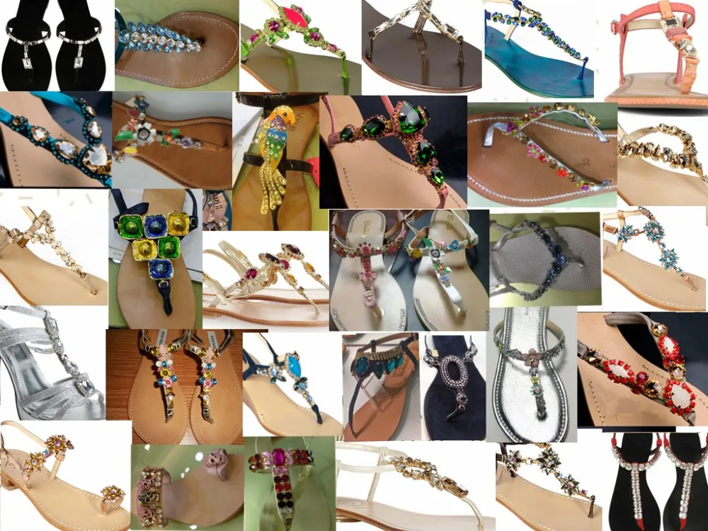 Fashion Colorful Rhinestone Zinc Alloy Lady Shoe Accessories Chain