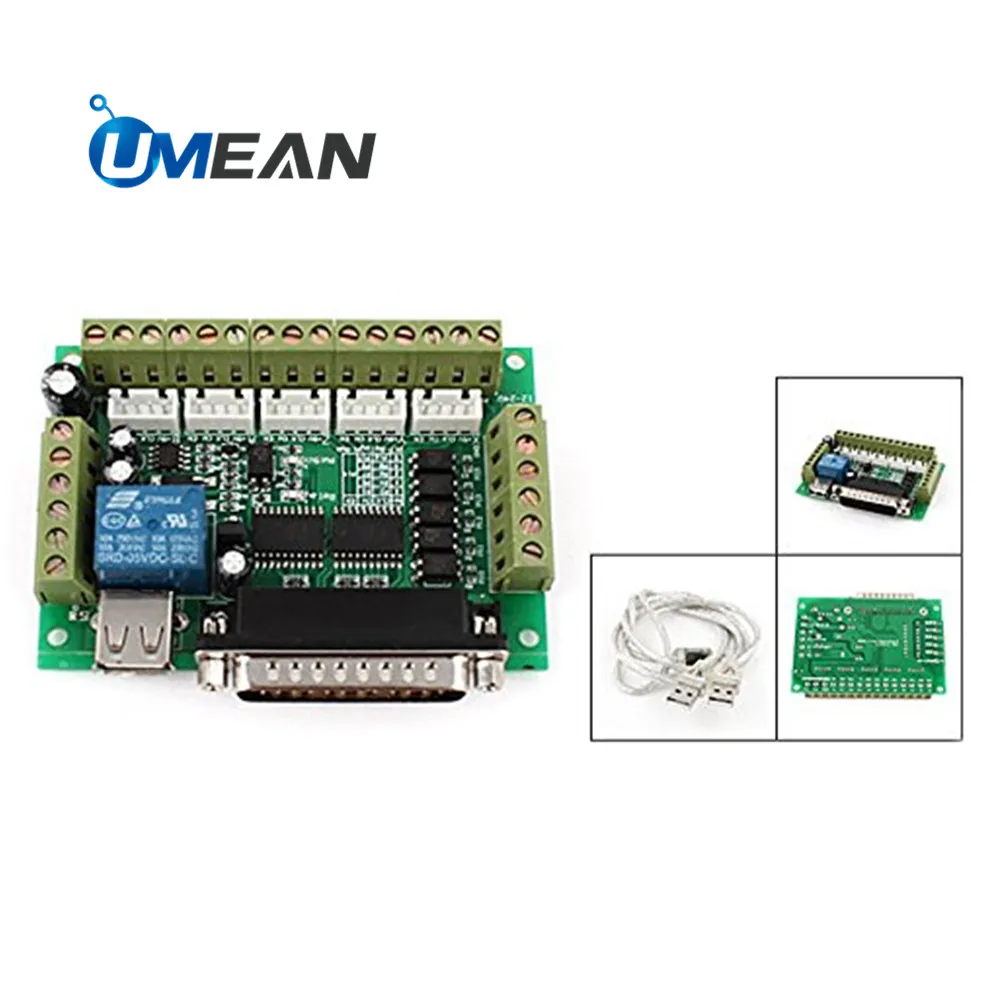 5Axis CNC Breakout Board with USB Cable fr Stepper Motor Drive Controller MACH3
