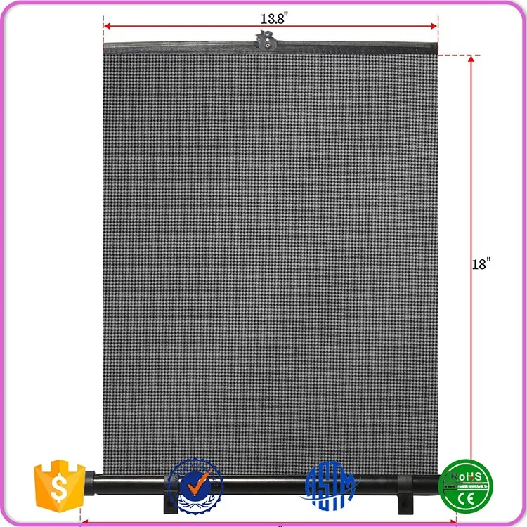 Black Custom Sunscreen Pvc Fabric Roll Up Car Windshield Sun Shade