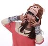 Custom Logo Short Plush Animal Ski Hat Winter Critter Cap Monkey Plush Hat
