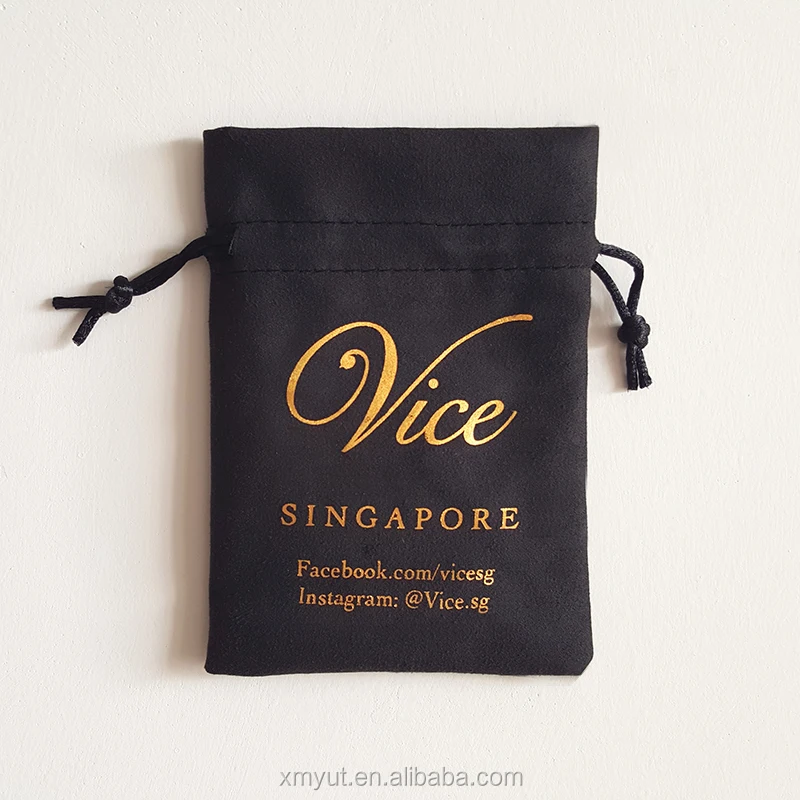 Custom Suede Jewelry Drawstring Pouch with logo Wholesale