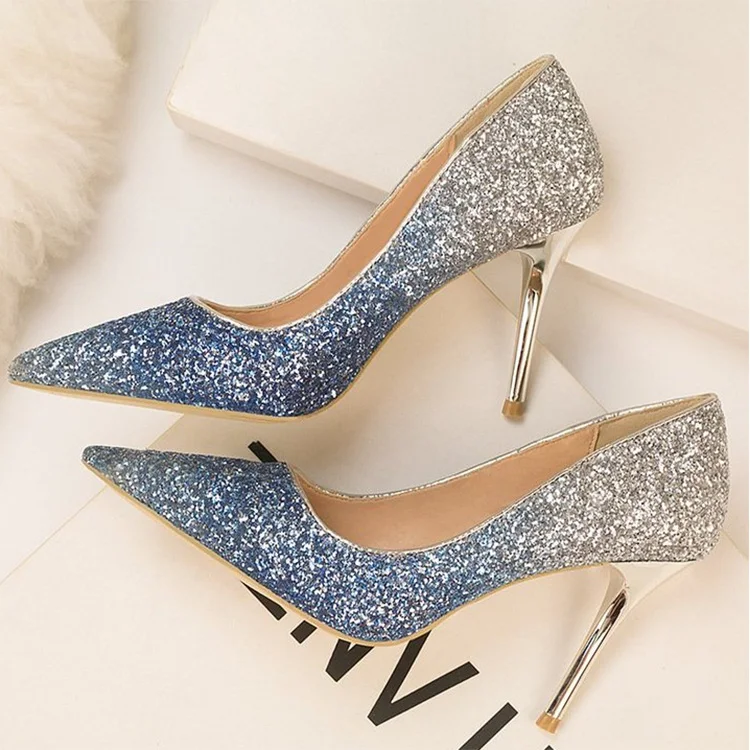 girls silver high heels