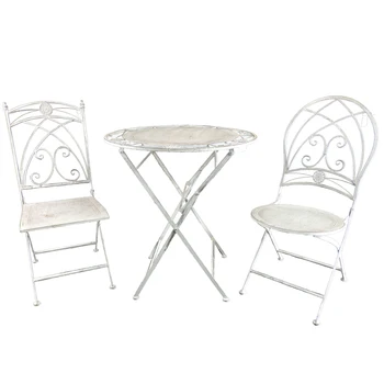 white cast iron bistro set