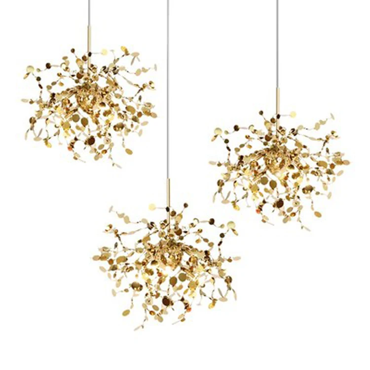 Led g9 stainless steel sequins chandelier cheap chandelier lighting project fancy pendant lamps