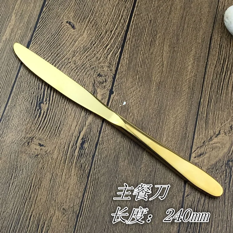 Restaurant Dinner Matte Gold Spoon Fork Knife High Quality 304 Golden Flatware For Sale Gold