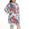 Q2773 Hot Sales Women Prinrted 3XL Plus Size Dress Long Sleeve