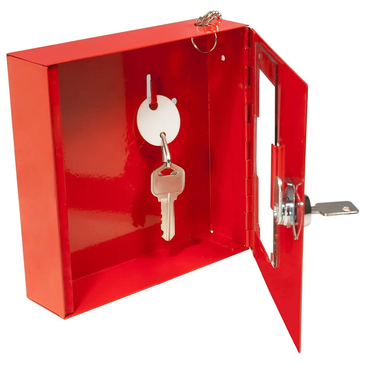 Red Emergency Key Box 6-1//4Wx2Dx6-7//8H Keyed Alike