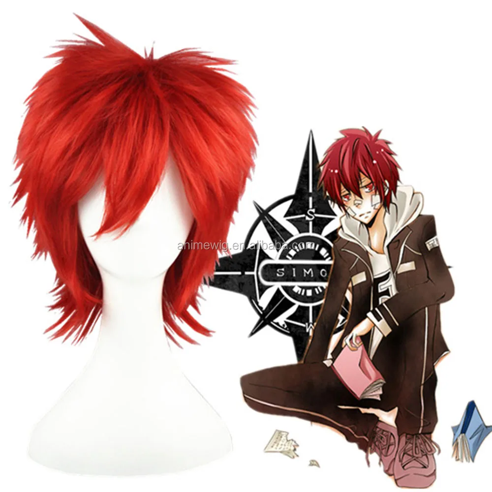 short red anime wig