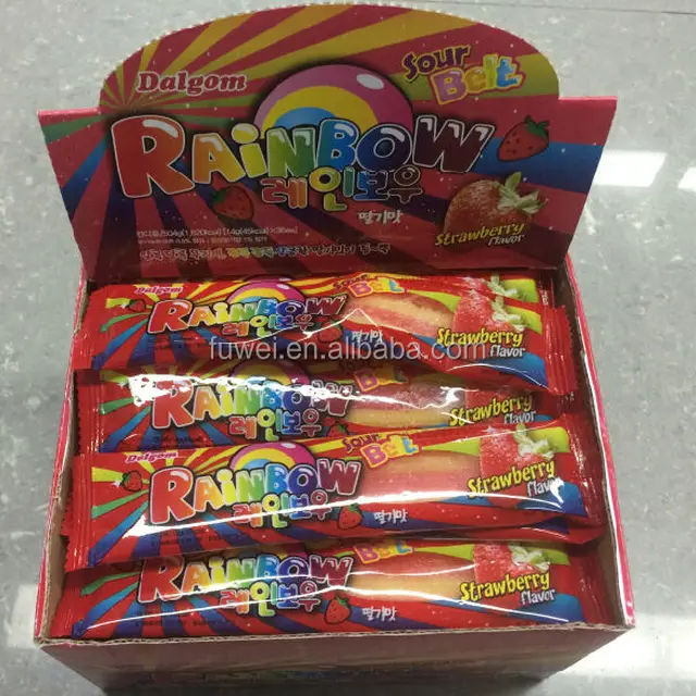 15g rainbow sweet belt sour candy