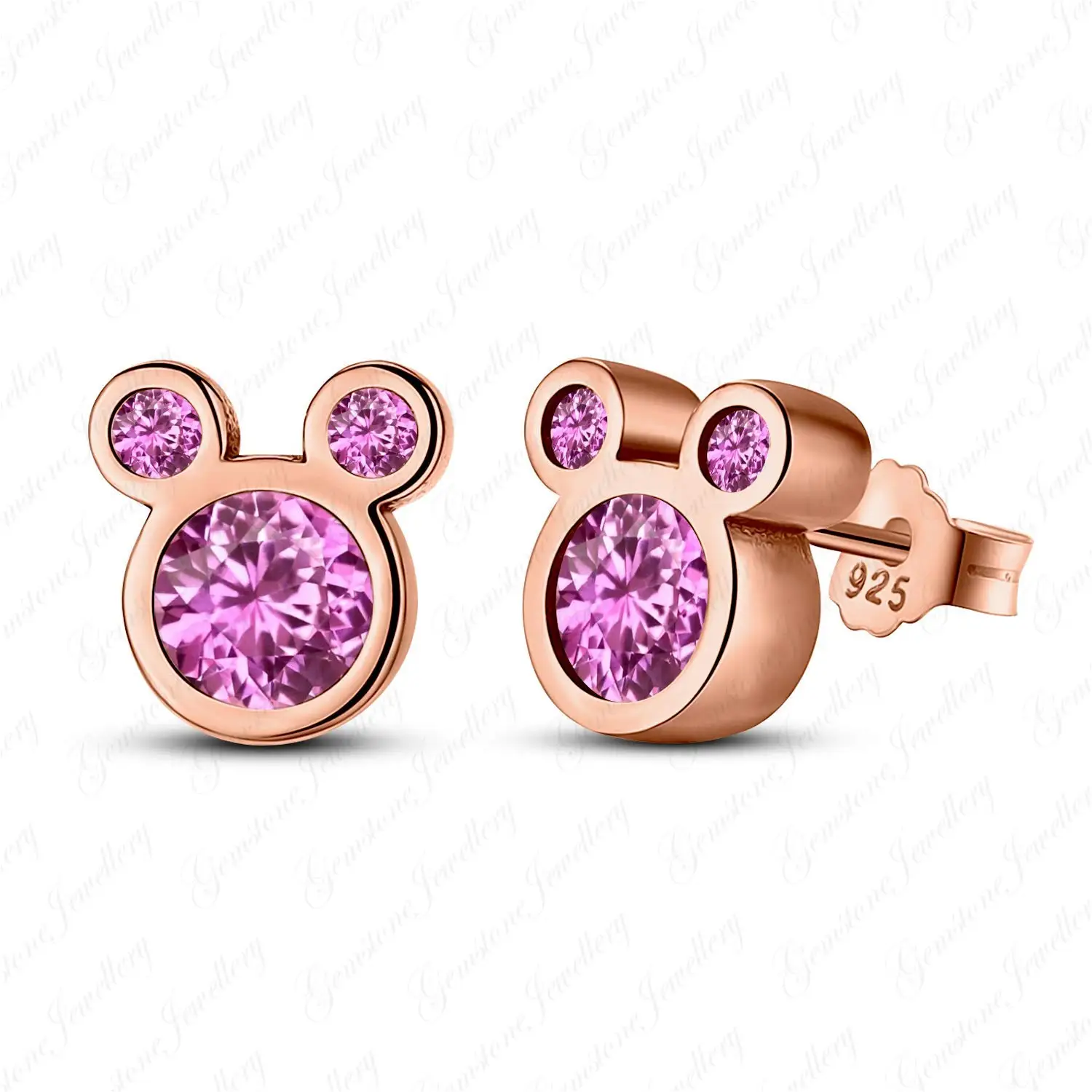 Mickey Mouse Diamond Earrings Find Get Quotations Gemstone Jewellery Cly Look Mickey Mouse Earrings With Round Pink Shire 14k Rose Gold Finishing
