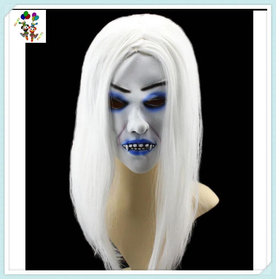 Zombie Ghost Scary Emulsion Skin Halloween Masks With Hair Hpc2695
