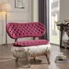 FS2017 Vintage Traditional French Country Striped Accent Chair Furniture, Wooden Frame Fabric Chair