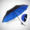 Auto Open and Close with color coating Double Canopy Construction Folding Compact Umbrellas