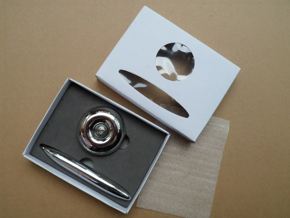 Metal Bead Chain Floating Pen With Base Business Gift