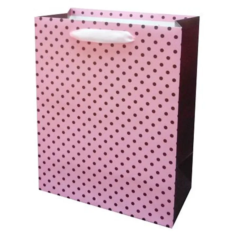 2019 New Design Custom Logo Printed Eco-friendly Folding Pink Paper Packaging Bag