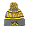 Wholesale 100% Acrylic Custom Logo Embroidered 3d embroidery exporter blank beanies beanie top fur ball winter hat with pom