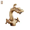 Chinese Elements Dragon Shape Ancient Brass Bathroom Faucet Basin Taps
