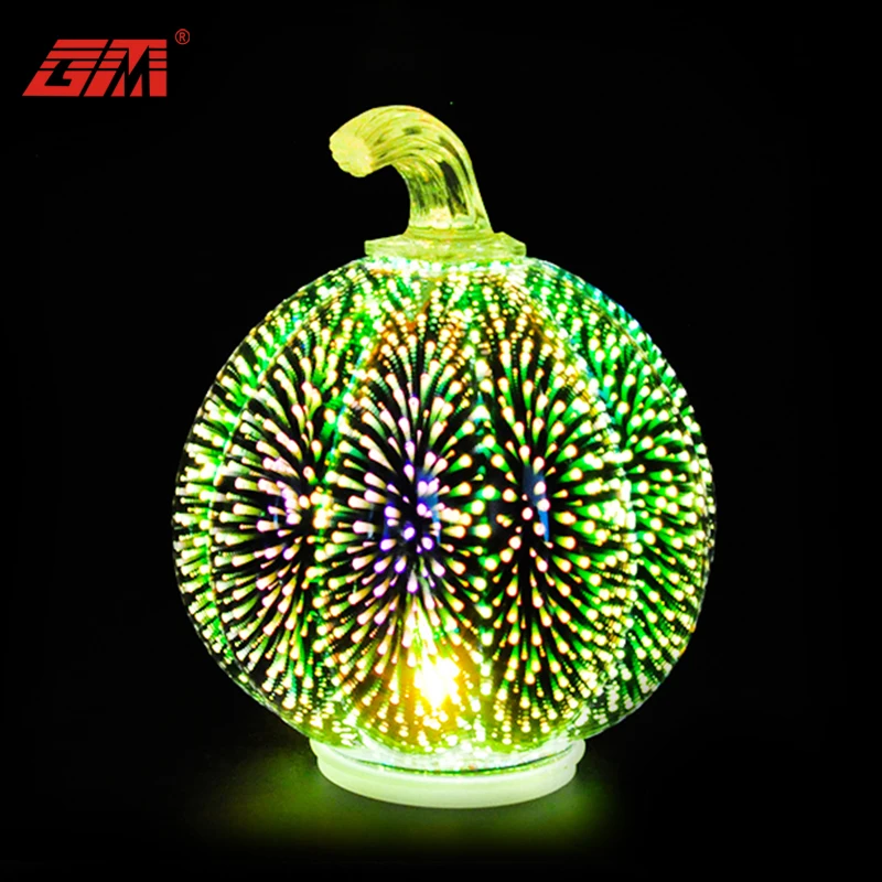 Hot sale factory 3D led glass pumpkin for halloween with warm lights supplier