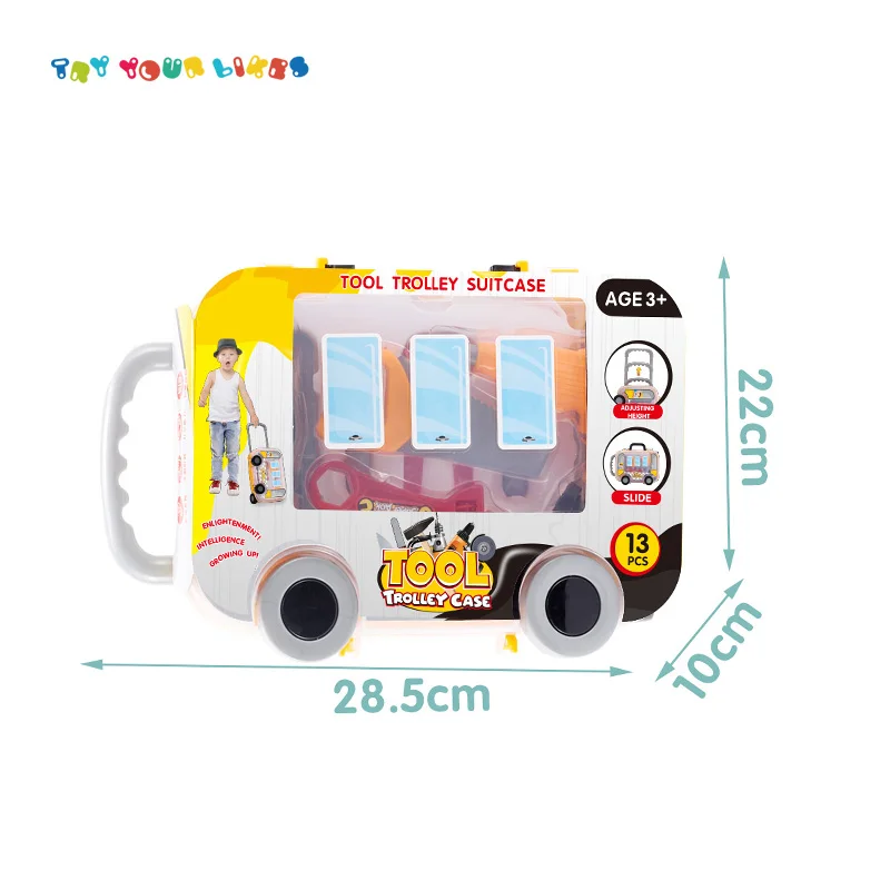 Amazon hot sale kids pretend play set tool kit trolley suitcase toy