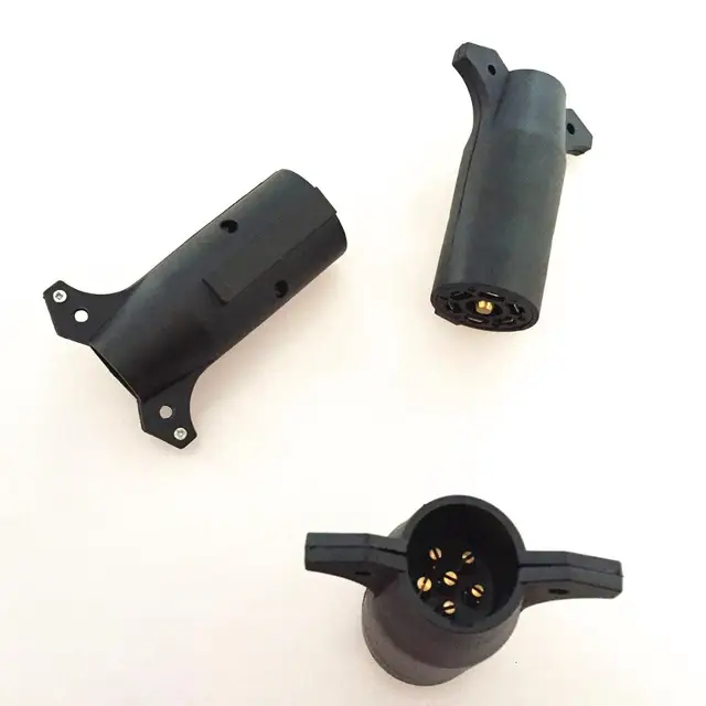 7 way フラットピン 6 方法ラウンドピントレーラー配線アダプタプラグ 12 v 防水テールライトブレーキライトラウンド形状コネクタ