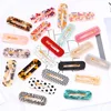 D57 Korean Style New Design Fashion geometric Acrylic hair clip for Women Girls leopard print Hairpins