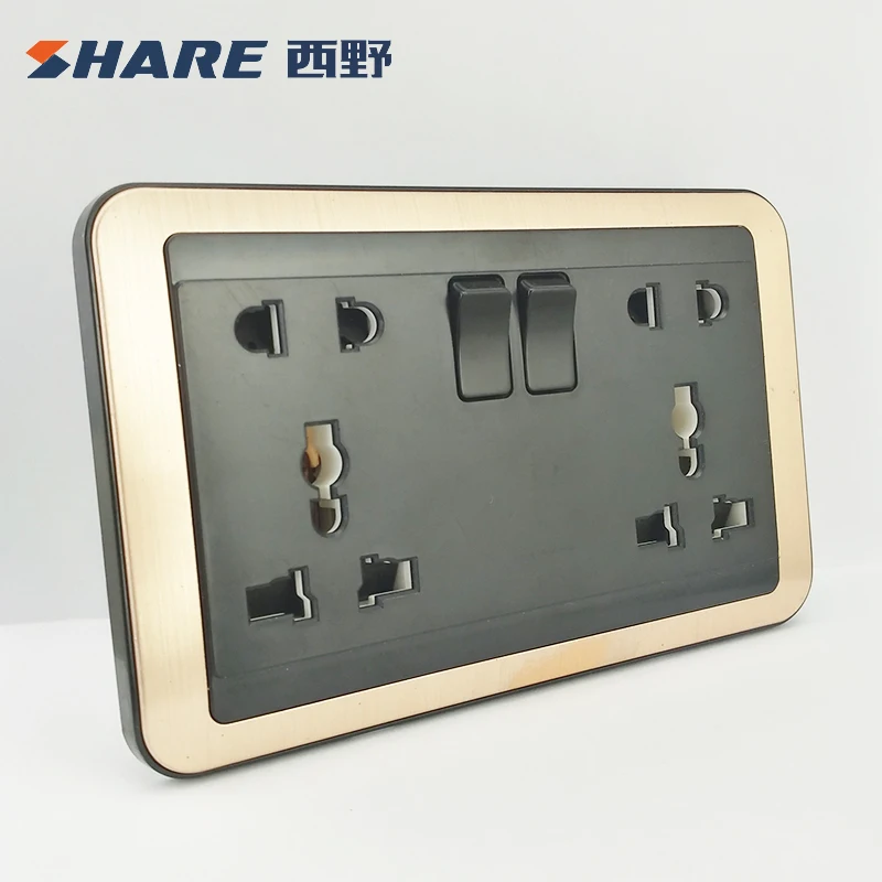 SHARE Quality Assured Panel Quality Assured Home Use PC on off 2X5 Pin Electrical Plugs Switched Socket 250V
