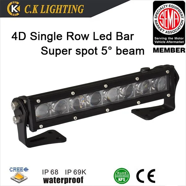 Super bright 4D led light bar with 5 degree spot beam projector brighter than branded 4d led light bar