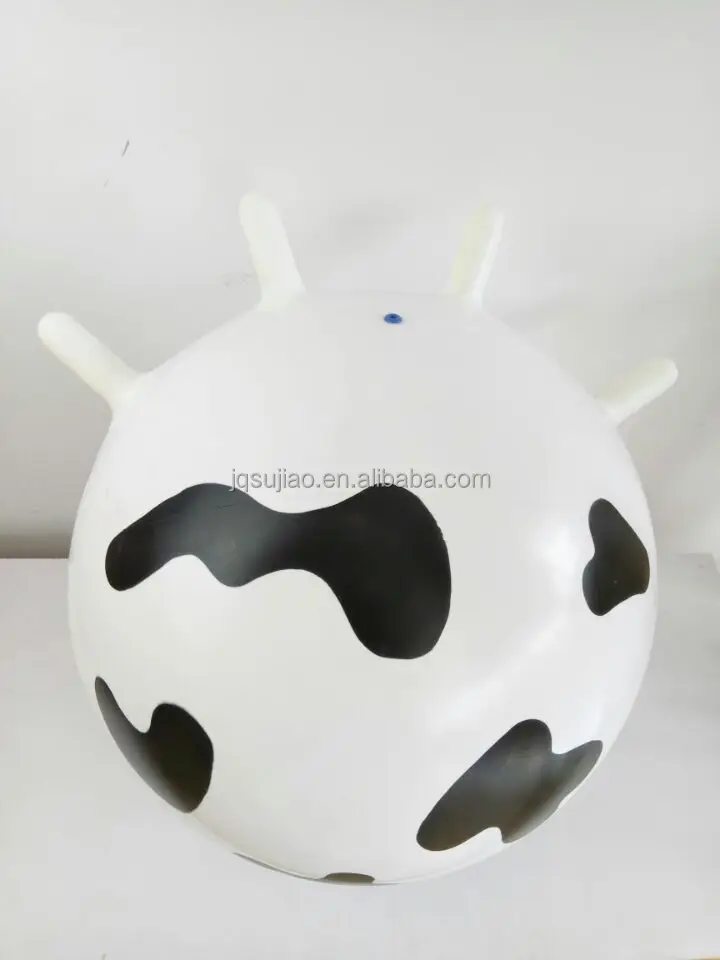 Giant plastic pvc hopper bal/springen bal speelgoed met grip/Ruimte rubber springen bouncer bal met vier hoorns