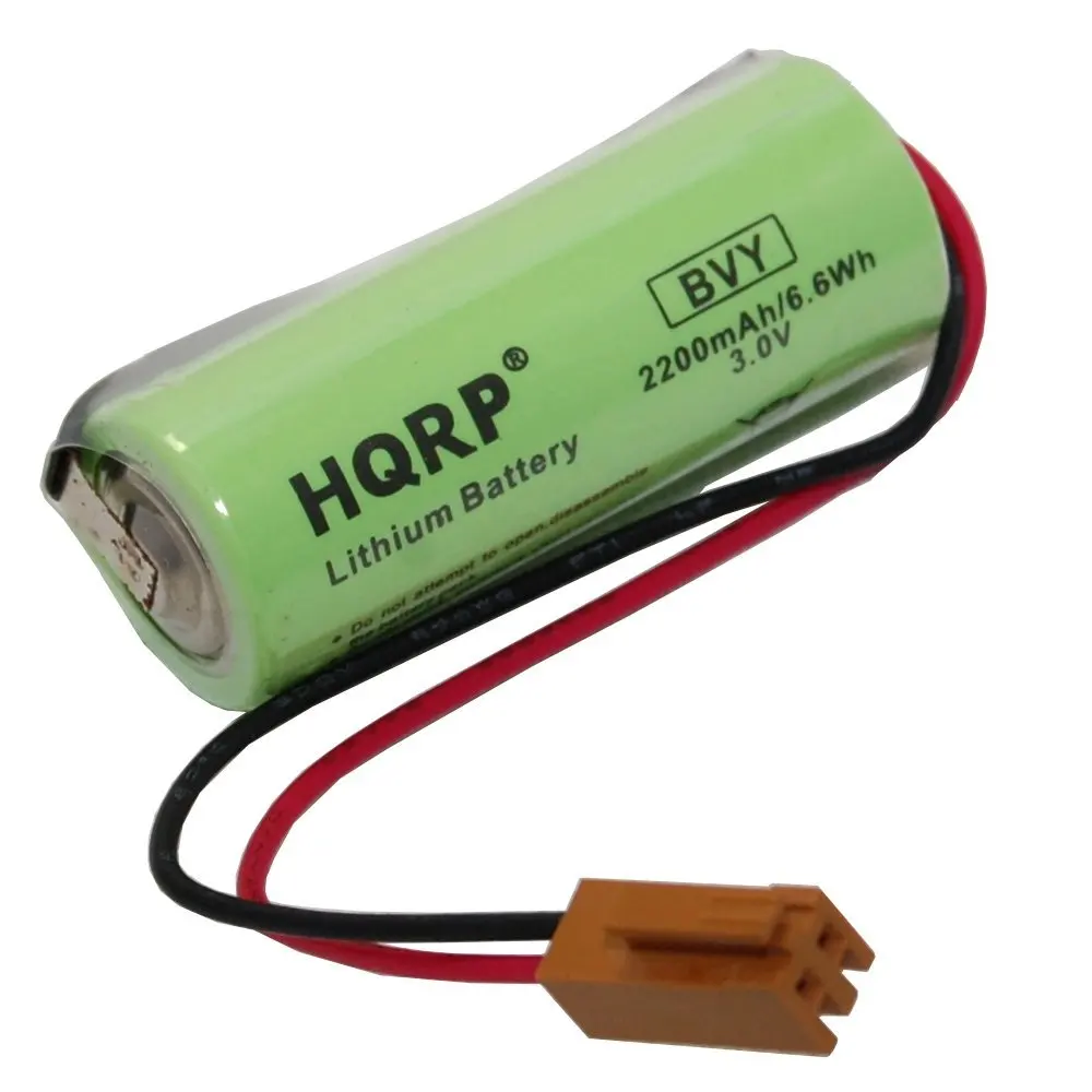 HQRP Battery for Fanuc A98L-0031-0012 A02B-0200-K102 Sanyo CR17450SE-R-3V fits CNC Series Power Mate iD, Power Mate iH, 0i-B / 0i-Mate-B, 0i-D (Stand-Alone), 15-B, 15i-A, 15i-B, 16/18-B + Coaster