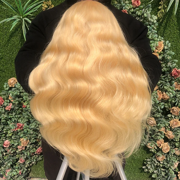 Xbl Virgin Human Hair Extensions Body Wave Blonde Hair Lace Wig No