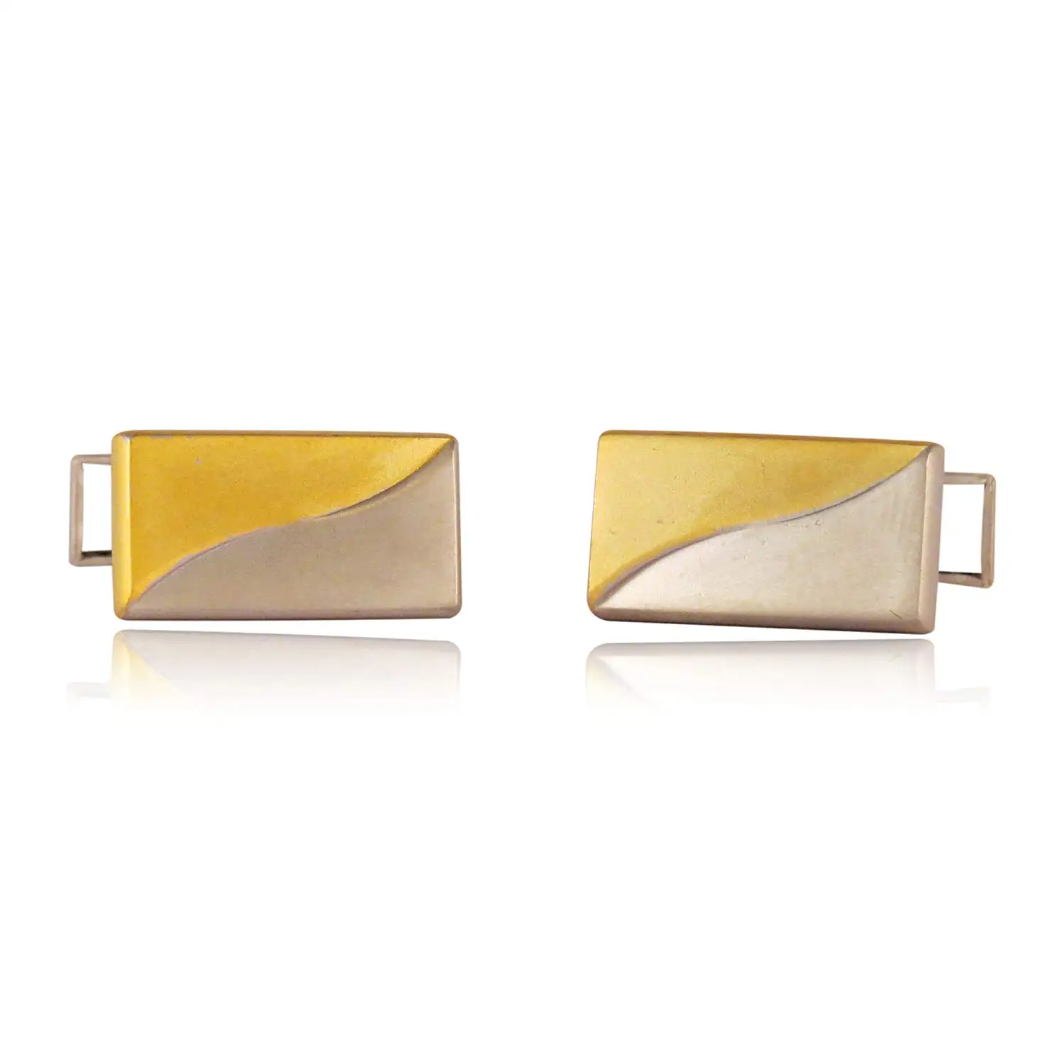 Cuff-Daddy Versatile Gold & Silver Two-Tone Cufflinks with Matte Finish with Presentation Box