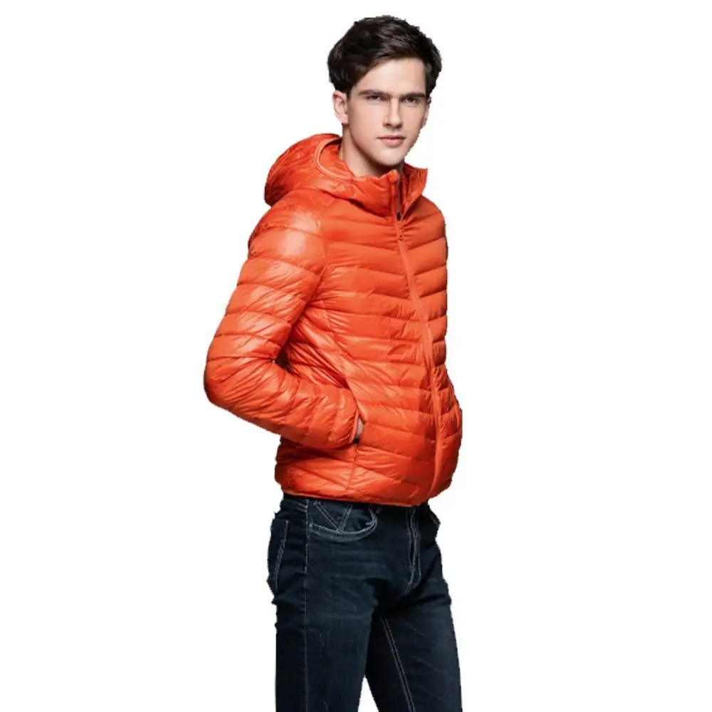P/&E Mens Solid Pocket Padded Down Hoodid Bomber Quilted Jacket Parka Coat