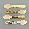 6.5inch Foil Gold Silver Dessert Wooden Spoons/Wooden Party Cutlery