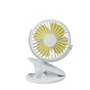 Desk USB Fan Rechargeable Operated Clip Fan for Home Office Baby Stroller Car Laptop Study Table - White