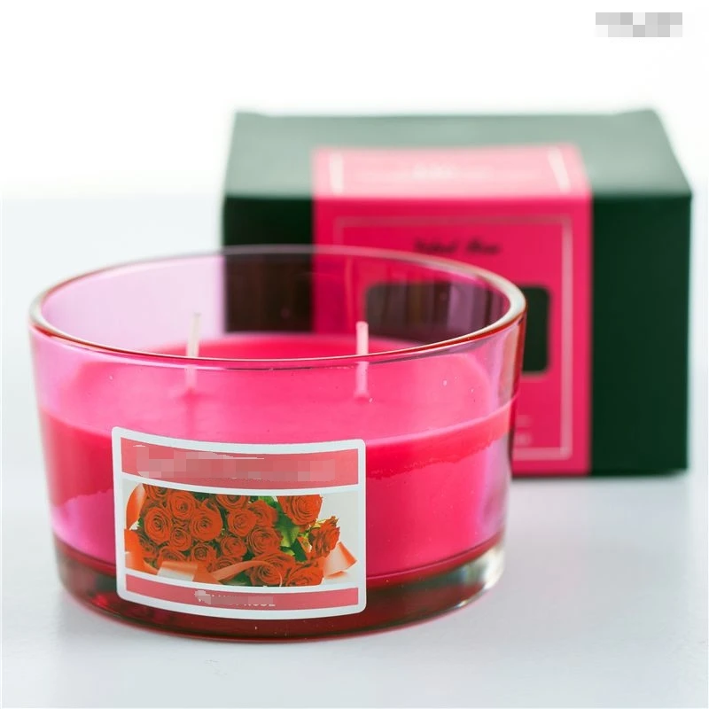 Multi Wicks Colored Home Fragrances Scent Diffusers Glass Jar Candles