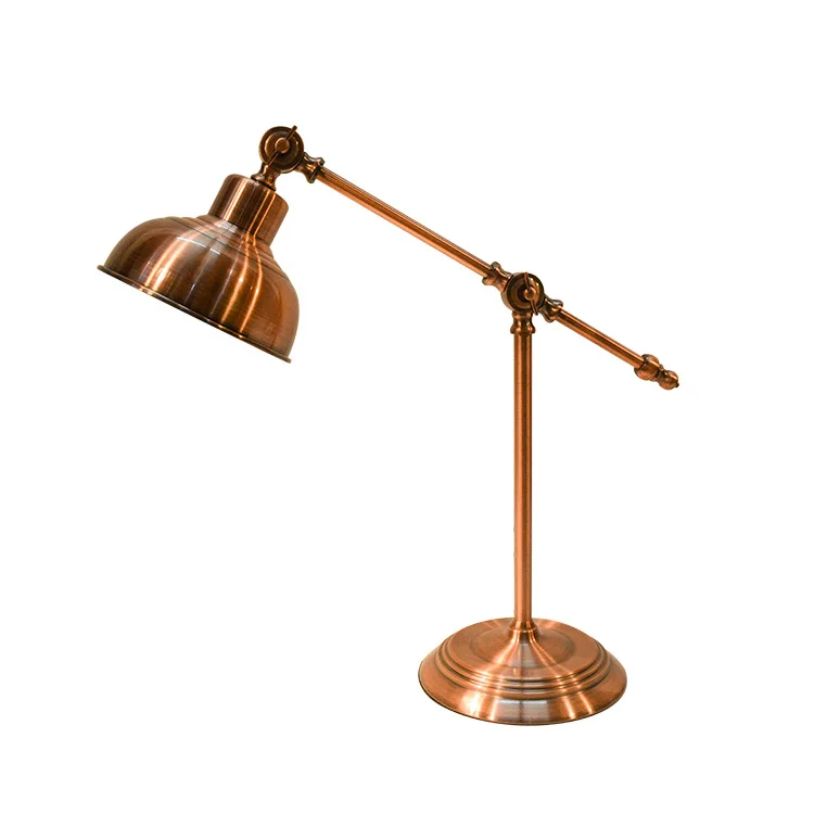Antique Copper Flexible Arm Bedroom Bedside Table Lamp