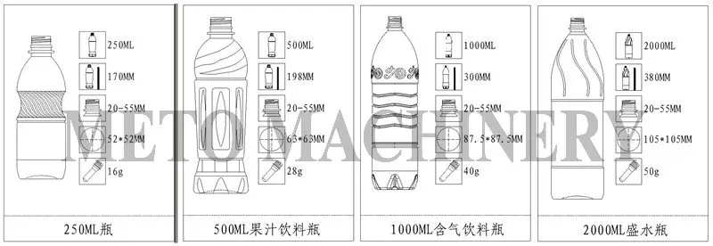 high speed PLA Semi auto 4 cavity PET bottle blowing machine / Plastic Bottle Blower