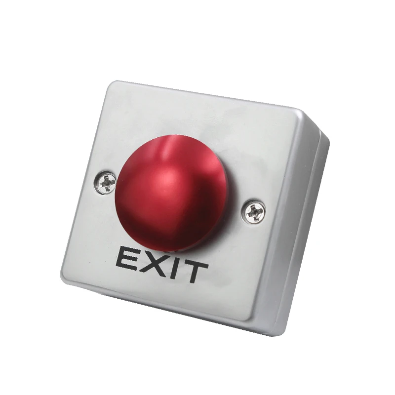 PRESS TO EXIT RED DOME BUTTON ALUMINIUM PLATE ACCESS DOOR RELEASE 