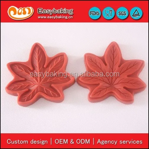 ESV-003 Moldes para glaseado y artesanías de azúcar de silicona con forma de hoja de fondant para decoración de pasteles
