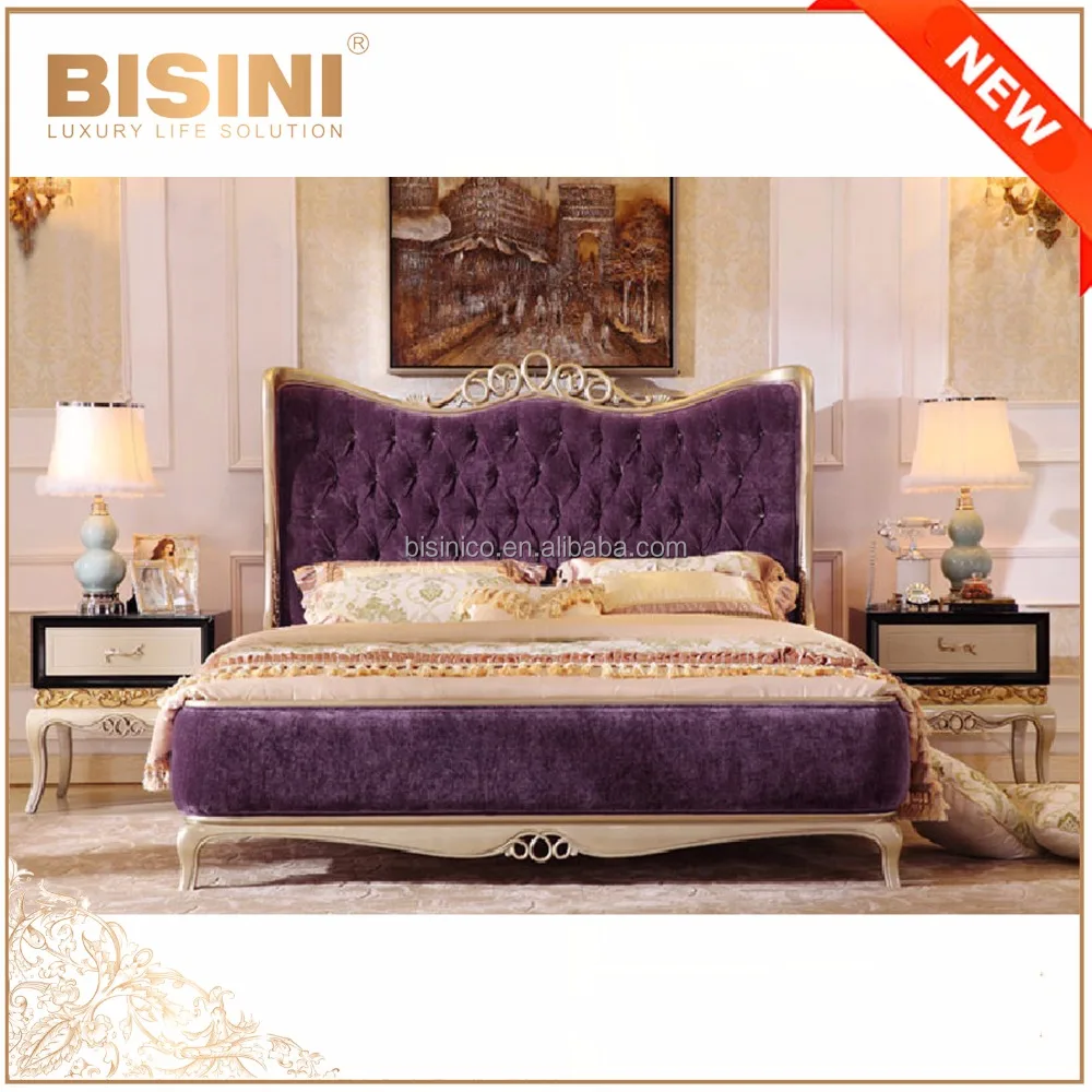 Luxury Latest Purple King Size Bedroom Set Furniture Luxury Double Bed Design Antique Bedroom Furniture With Wooden Hand Carving Buy King Size
