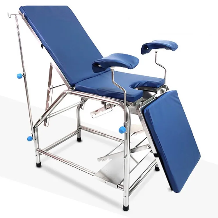 Stainless Steel Gynecological Examination Chair With Stirrup In