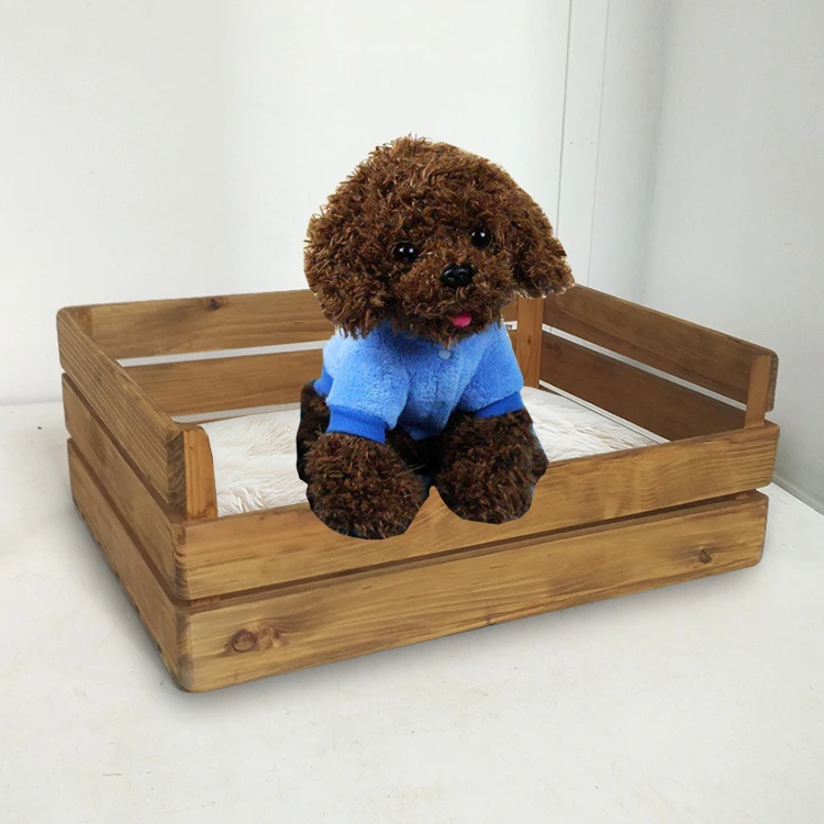 Rustic Wooden Dog Beds For Small Pet 