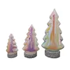 Wholesale decorative mini led lighted hand blown glass artificial xmas christmas tree
