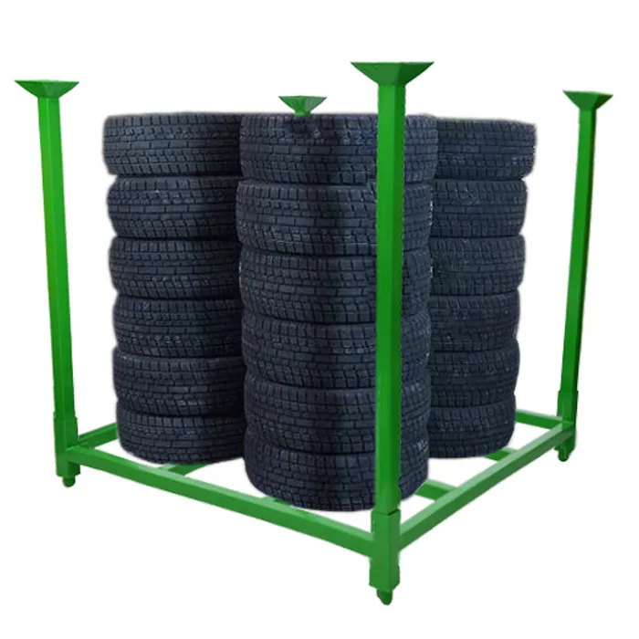 Warehouse Mobile Adjustable Foldable Stackable Portable Steel Metal Truck Tire Pallet Racking
