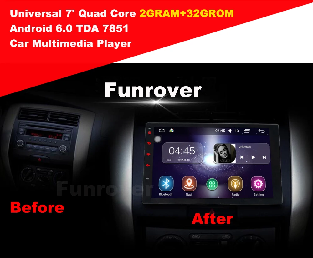 Best Funrover 7" 2g 32g Auto Radio 2 din Android Car Dvd Player Universal headunit multimedia gps Navigation Video Wifi Stereo RDS FM 10
