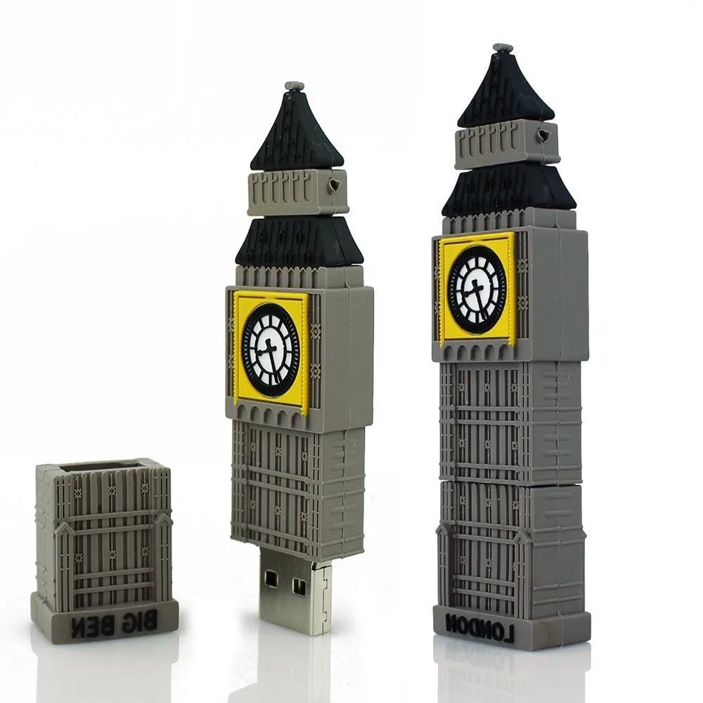 USB 2.0 Gray The Big Ben Shape Creative U Disk 8GB 16GB 32GB 64GB USB Flash Drive Pen Drive Memory Stick Hot Sale Pendrive - ANKUX.COM